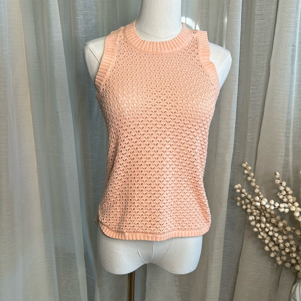 Banana Republic Sz XXS fits like XS Crochet Knit Coral Tank